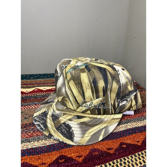 Vintage Cabela's Hat Cap Adult Adjustable SnapBack Camouflage Visor Hunting USA - Picture 1 of 6